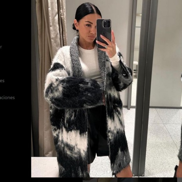 NWT Zara Open Front Knit Coat - Picture 3 of 12